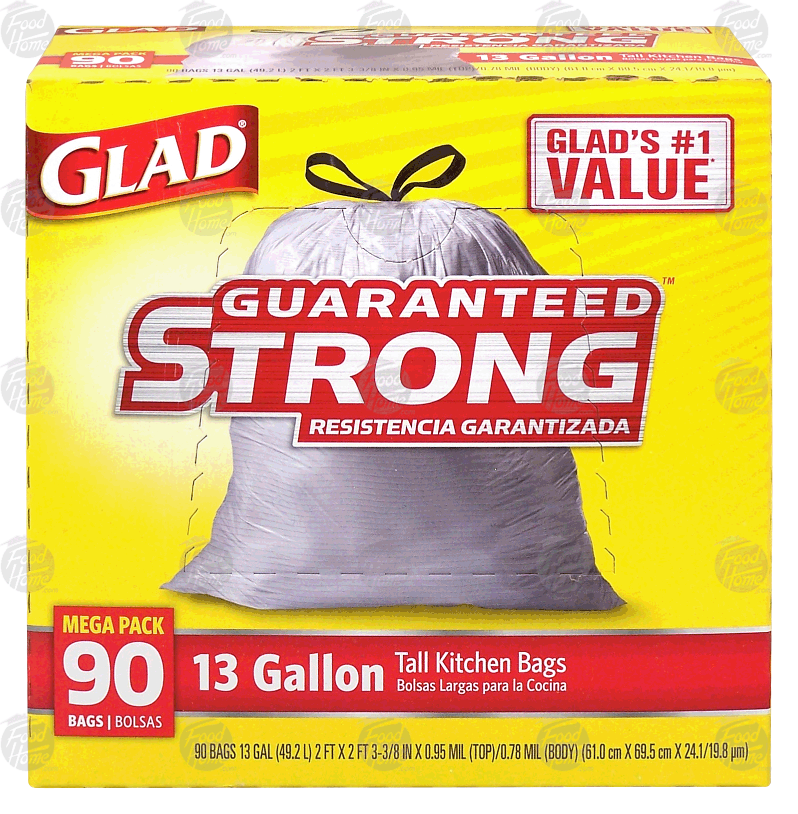Glad  13 gallon tall kitchen bags Full-Size Picture